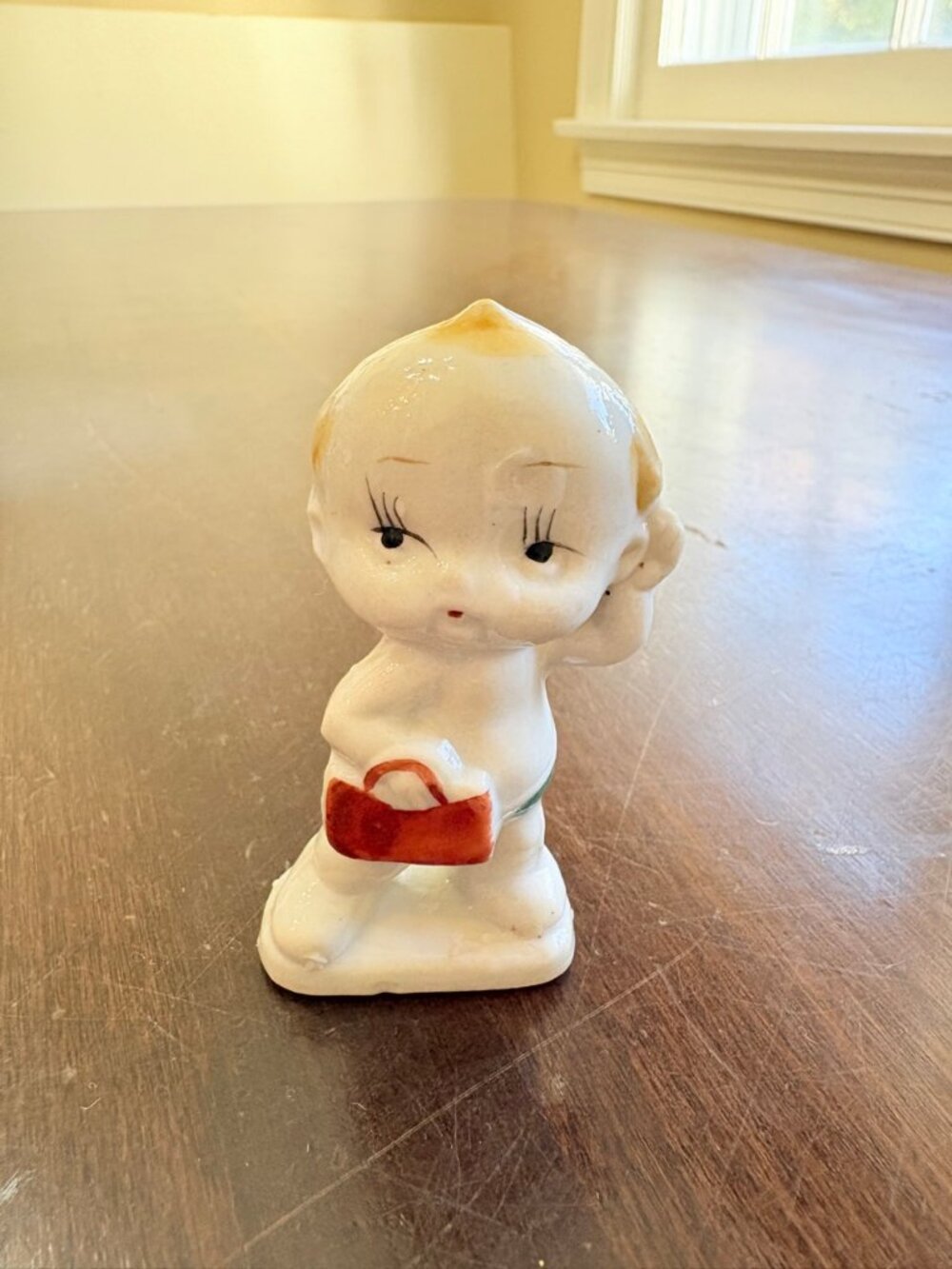 Vintage Japan Ceramic Kewpie Figurine 1950s Hand Painted Kitsch